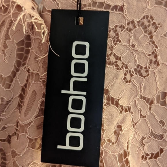 NWT Boohoo Premium Eyelash Lace Bodysuit Rose, Small - Picture 2 of 5